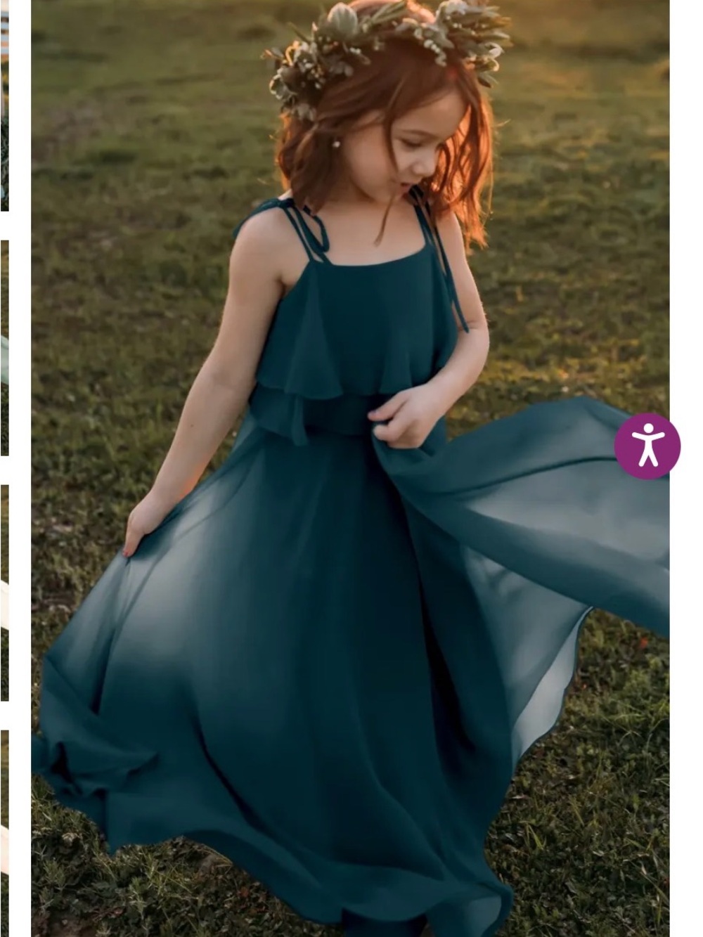 Jenny Yoo Caspian Sea Penny Chiffon Maxi Dress for Girls- flower girl
